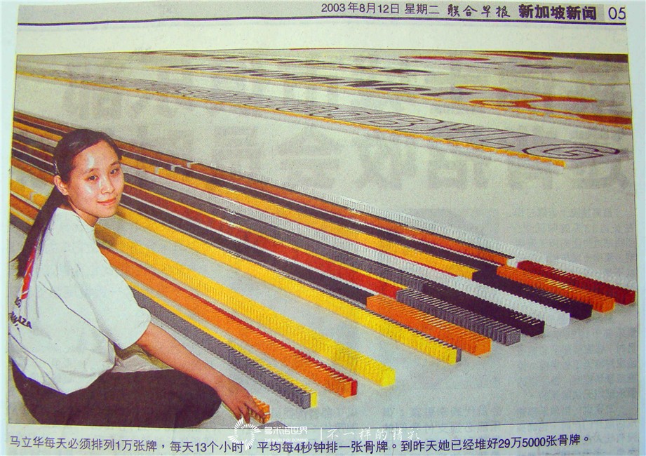 2003年馬立華個(gè)人吉尼斯世界紀錄